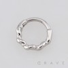 TWISTED ROPE SEPTUM CLICKER RING 316L SURGICAL STEEL